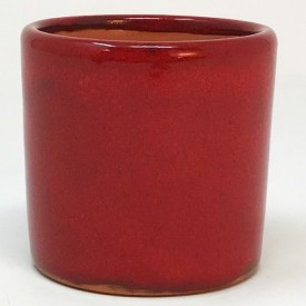 Mini pot terre rond émaillé rouge - 5,5 cm